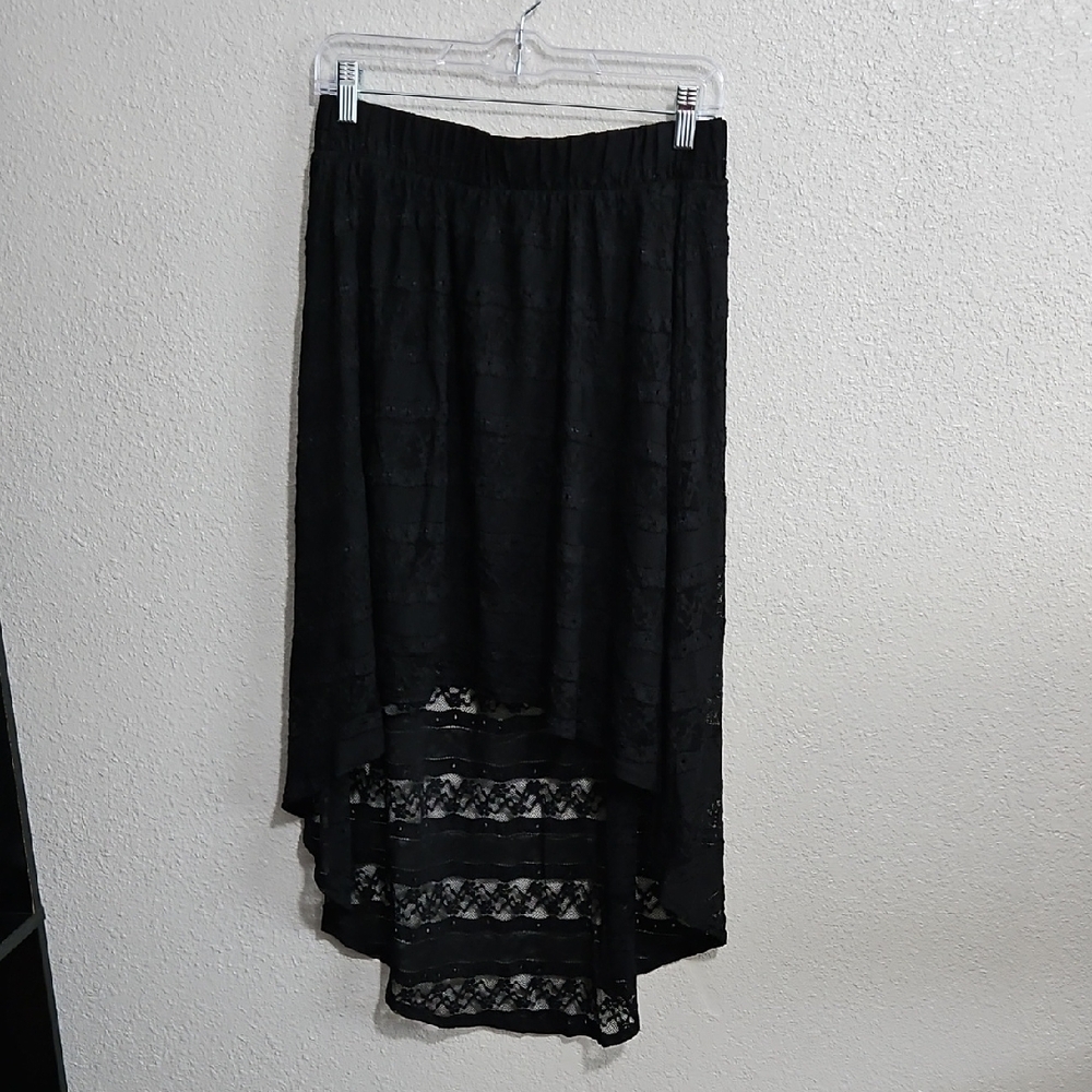 High Low Black Lace Skirt